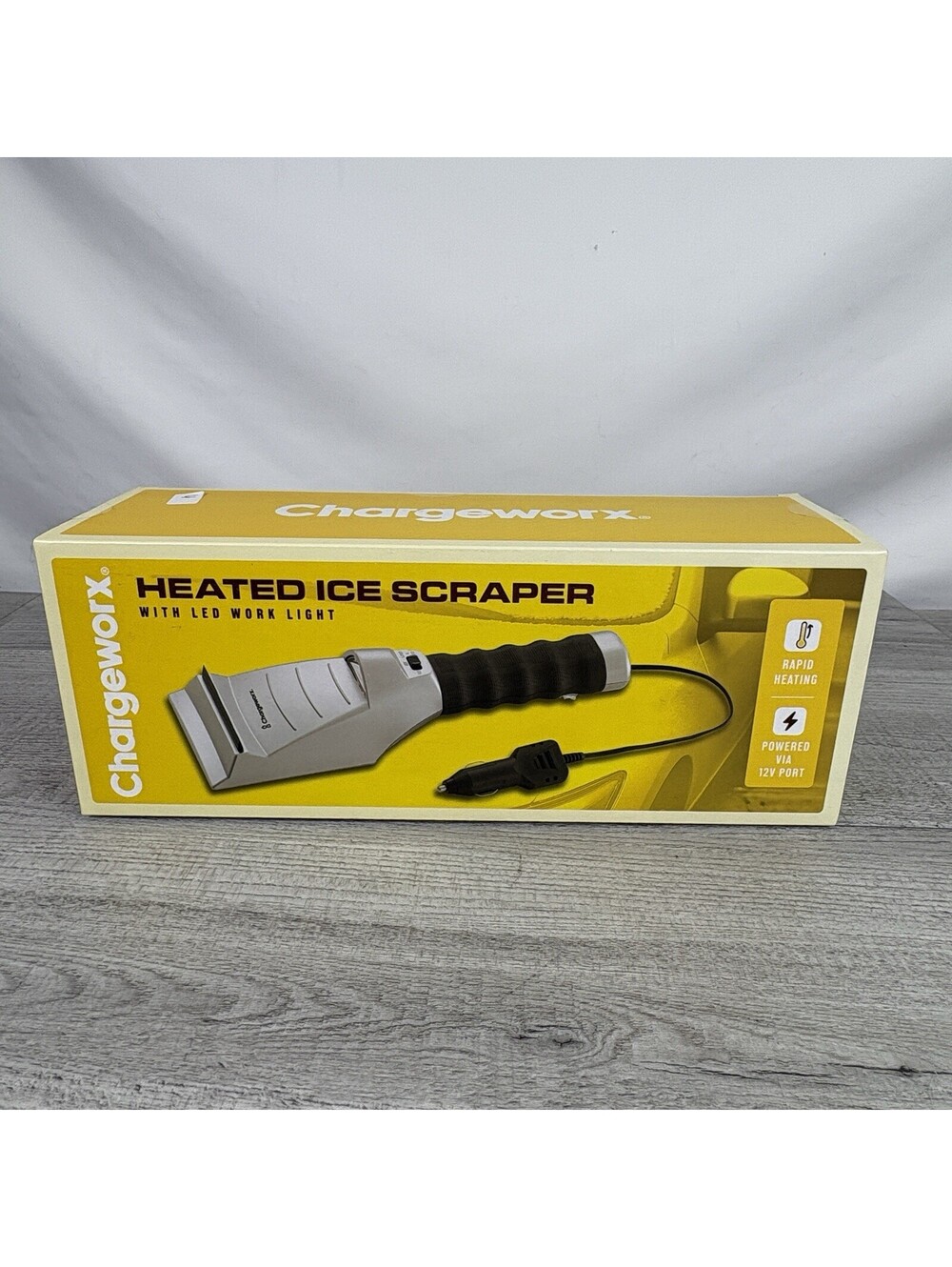NEW Chargeworx Heated Ice Scraper w/ LED Light 12V KH1004BK